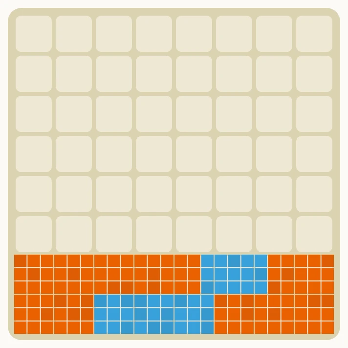 すなおとしの盤面:色ちがいの砂が積もり、すき間がある